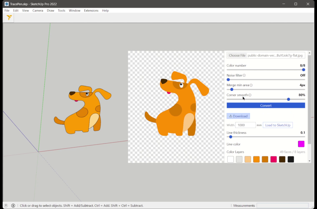 Tracepen SketchUp plugin